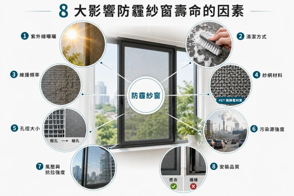 8 大影響防霾紗窗壽命與效能的因素