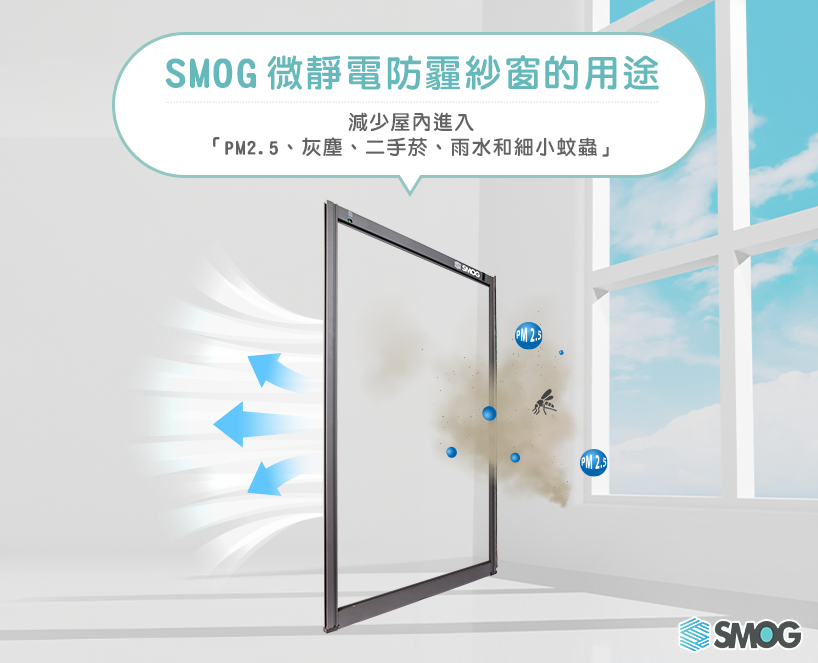 防霾紗窗用途