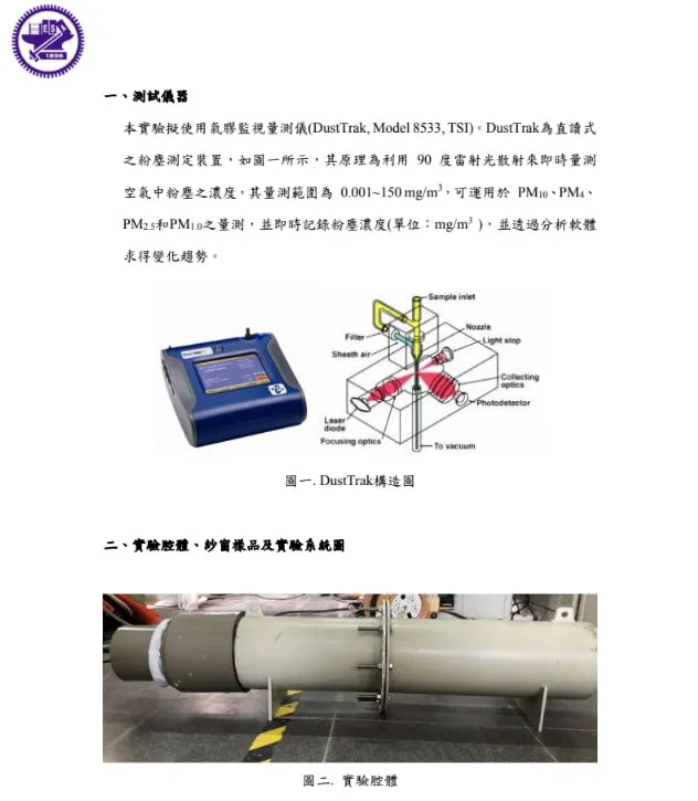 防霧霾紗窗粉塵收集測試