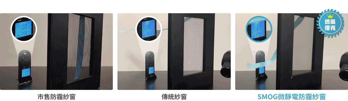 SMOG防霾紗窗通風效果