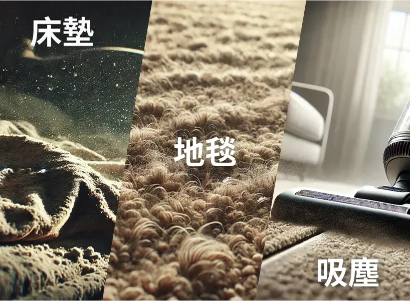 床墊、地毯等易滋生塵蟎處需定期清潔