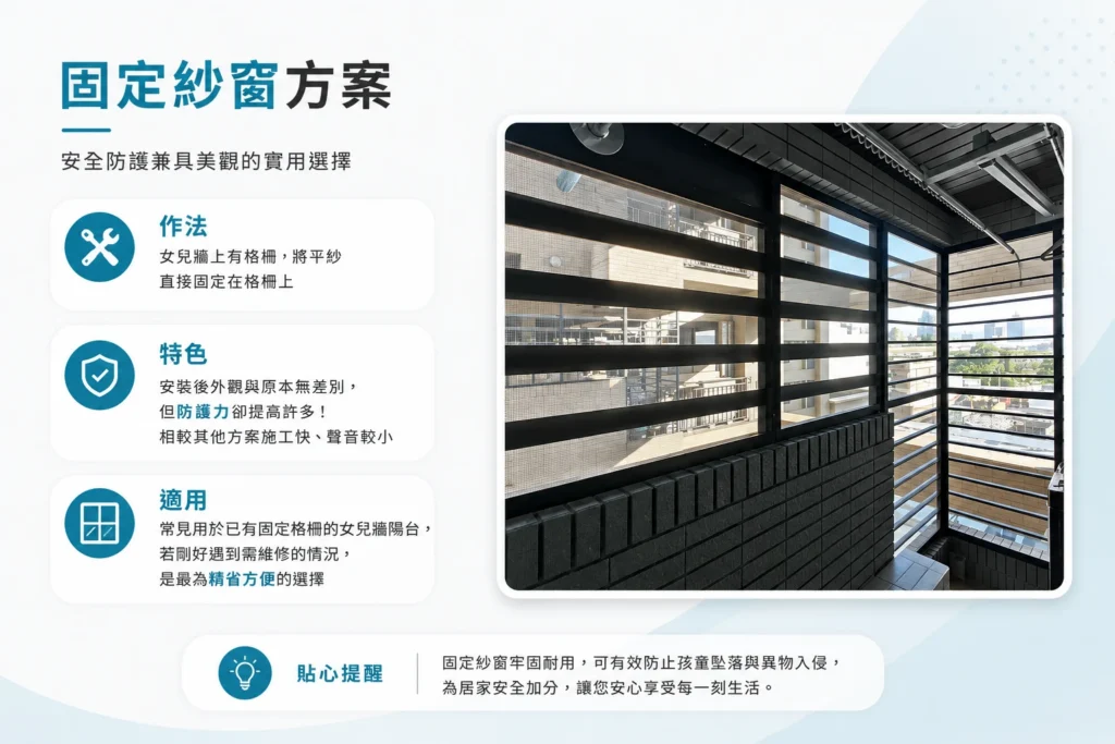 陽台防霾紗窗固定紗窗方案
