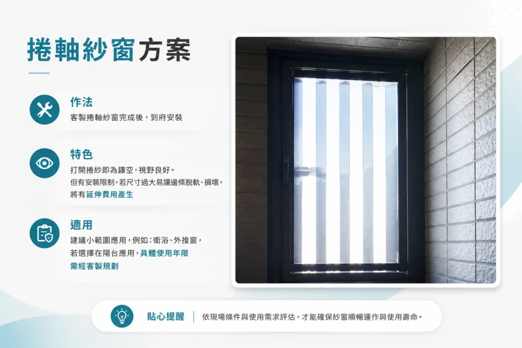 陽台防霾紗窗捲軸紗窗方案