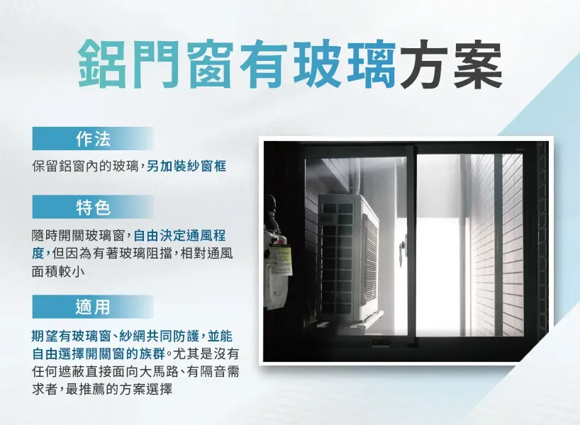 陽台防霾紗窗,鋁門窗有玻璃方案