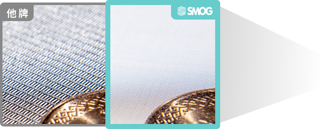 他牌與SMOG防霾紗窗產品對比圖-50x 孔徑倍率(pc)