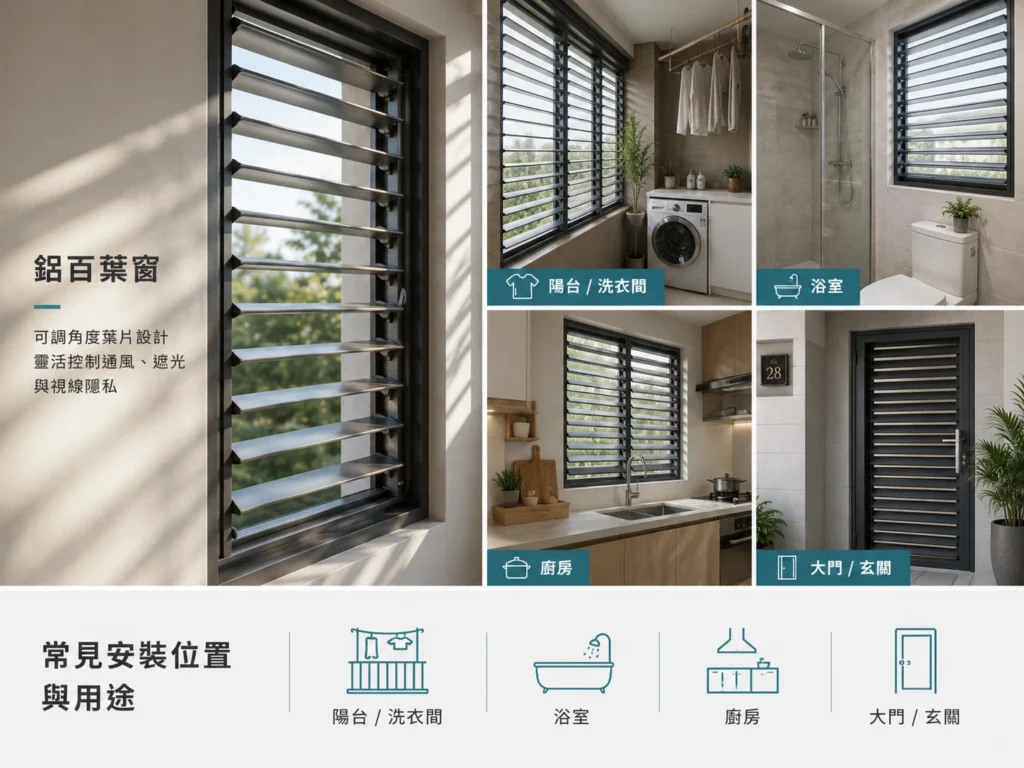 鋁百葉窗鋁合金材質可調角度葉片窗型